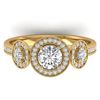 Image 1 : 1.25 ctw VS/SI Diamond Art Deco 3 Stone Micro Ring 14k Yellow Gold - REF-134W5H