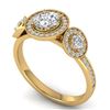 Image 2 : 1.25 ctw VS/SI Diamond Art Deco 3 Stone Micro Ring 14k Yellow Gold - REF-134W5H