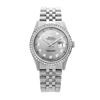 Image 2 : Rolex Men's Stainless Steel, QuickSet, Diamond Dial & Diamond Bezel - REF-521K5T