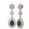 Image 2 : 10.92 ctw Emerald & Diamond Earrings 18K Rose Gold - REF-472K8Y