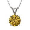 Image 1 : 1.03 ctw Certified Intense Yellow Diamond Necklace 10k White Gold - REF-165F8M
