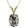 Image 1 : 1.25 ctw Certified VS/SI Quality Oval Diamond Necklace 10k Yellow Gold - REF-325A2N