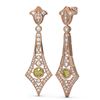 Image 2 : 3.4 ctw Fancy Yellow Diamond Earrings 18K Rose Gold - REF-352R9K
