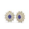 Image 2 : 9.28 ctw Sapphire & Diamond Earrings 18K Yellow Gold - REF-298A2N