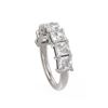Image 2 : 3.64 ctw Princess Diamond Ring 18K White Gold - REF-580K2Y
