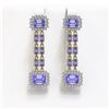 Image 1 : 11.26 ctw Tanzanite & Diamond Earrings 14K Yellow Gold - REF-292A4N