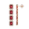 Image 2 : 12.41 ctw Tourmaline & Diamond Micro Pave Halo Earrings 10k Rose Gold - REF-436Y4X