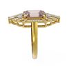 Image 2 : 5.49 ctw Morganite & Diamond Ring 18K Yellow Gold - REF-309N3F