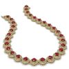 Image 2 : 82.17 ctw Certified Ruby & Diamond Victorian Necklace 14K Yellow Gold - REF-1800M2G