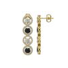 Image 2 : 6.22 ctw Black & Diamond Micro Pave Earrings 18K Yellow Gold - REF-476F8M