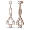 Image 2 : 5.39 ctw Cushion Diamond Earrings 18K Rose Gold - REF-808X4A