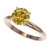 Image 1 : 2 ctw Certified Intense Yellow Diamond Engagment Ring 10k Rose Gold - REF-355A9N