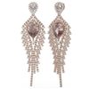 Image 2 : 9.82 ctw Morganite & Diamond Earrings 18K Rose Gold - REF-709R3K