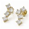 Image 1 : 4 ctw Princess Diamond Earrings 18K Yellow Gold - REF-592W8H