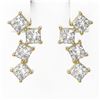 Image 2 : 4 ctw Princess Diamond Earrings 18K Yellow Gold - REF-592W8H