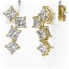 Image 3 : 4 ctw Princess Diamond Earrings 18K Yellow Gold - REF-592W8H