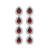 Image 1 : 8.2 ctw Garnet & Diamond Micro Pave Halo Earrings 10k White Gold - REF-152F8M
