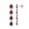 Image 2 : 8.2 ctw Garnet & Diamond Micro Pave Halo Earrings 10k White Gold - REF-152F8M