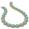Image 2 : 86.75 ctw Turquoise & Diamond Victorian Necklace 14K Yellow Gold - REF-2583N6F
