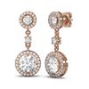 Image 2 : 3.35 ctw Diamond Earrings 18K Rose Gold - REF-617K5Y