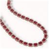 Image 2 : 58.59 ctw Ruby & Diamond Micro Pave Halo Necklace 10k Rose Gold - REF-777F8M