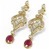 Image 3 : 11.15 ctw Ruby & Diamond Earrings 18K Yellow Gold - REF-541G8W