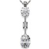 Image 1 : 2.5 ctw Oval Cut Diamond Designer Necklace 18K White Gold - REF-666A2N