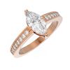 Image 3 : 1.26 ctw Marquise Diamond Ring 18K Rose Gold - REF-313N8F