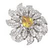 Image 3 : 2.67 ctw Canary Citrine & Diamond Ring 18K White Gold - REF-166N4F