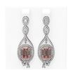 Image 1 : 13.52 ctw Morganite & Diamond Earrings 18K White Gold - REF-872F8M