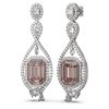 Image 2 : 13.52 ctw Morganite & Diamond Earrings 18K White Gold - REF-872F8M