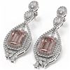 Image 3 : 13.52 ctw Morganite & Diamond Earrings 18K White Gold - REF-872F8M