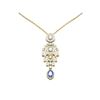 Image 1 : 7.04 ctw Tanzanite & Diamond Necklace 18K Yellow Gold - REF-781W8H