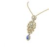 Image 2 : 7.04 ctw Tanzanite & Diamond Necklace 18K Yellow Gold - REF-781W8H