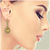 Image 3 : 8.15 ctw Canary Citrine & Diamond Victorian Earrings 14K Yellow Gold - REF-244W8H