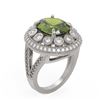 Image 2 : 7.66 ctw Certified Tourmaline & Diamond Victorian Ring 14K White Gold - REF-215Y3X