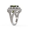 Image 3 : 7.66 ctw Certified Tourmaline & Diamond Victorian Ring 14K White Gold - REF-215Y3X