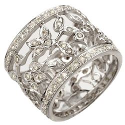 1.30 ctw Certified VS/SI Diamond Ring 18k White Gold - REF-172M8G