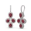 Image 2 : 19.43 ctw Ruby & Diamond Earrings 18K White Gold - REF-359X3A