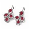 Image 3 : 19.43 ctw Ruby & Diamond Earrings 18K White Gold - REF-359X3A