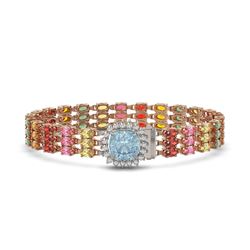 33.04 ctw Sapphire & Diamond Bracelet 14K Rose Gold - REF-340G5W