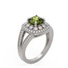 Image 2 : 2.39 ctw Certified Tourmaline & Diamond Victorian Ring 14K White Gold - REF-106R5K