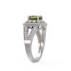 Image 3 : 2.39 ctw Certified Tourmaline & Diamond Victorian Ring 14K White Gold - REF-106R5K