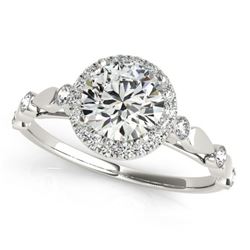 1 ctw Certified VS/SI Diamond Halo Ring 18k White Gold - REF-139W3H