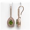 Image 2 : 9.95 ctw Tourmaline & Diamond Victorian Earrings 14K Rose Gold - REF-318M4G