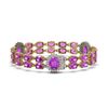 Image 2 : 28.03 ctw Amethyst & Diamond Bracelet 14K Yellow Gold - REF-225Y2X