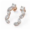 Image 1 : 2.7 ctw Mix Cut Diamonds Designer Earrings 18K Rose Gold - REF-345K2Y