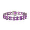 Image 3 : 24.82 ctw Amethyst & Diamond Bracelet 14K White Gold - REF-218W2H