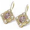 Image 3 : 9.45 ctw Morganite & Diamond Earrings 18K Yellow Gold - REF-436M4G