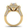 Image 3 : 2.85 ctw Princess VS/SI Diamond Art Deco Micro Ring 14k Yellow Gold - REF-486W2H